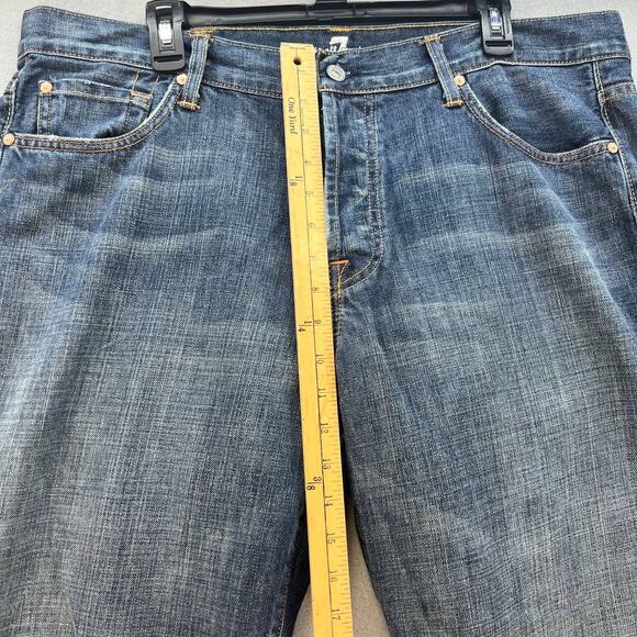 7 For All Mankind Men's Relaxed Fit Jeans Size 40 Button Fly Medium Denim Wash - Picture 16 of 16